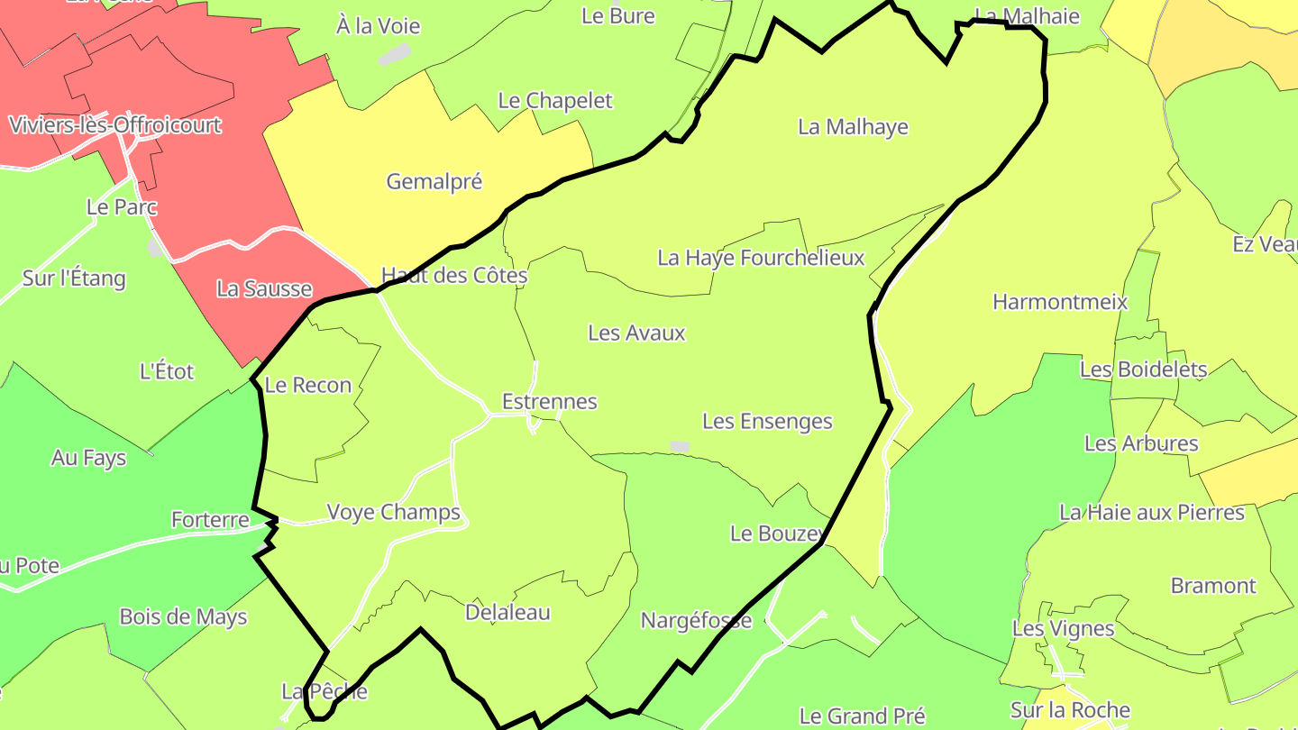 Carte des prix de l'immobilier Estrennes