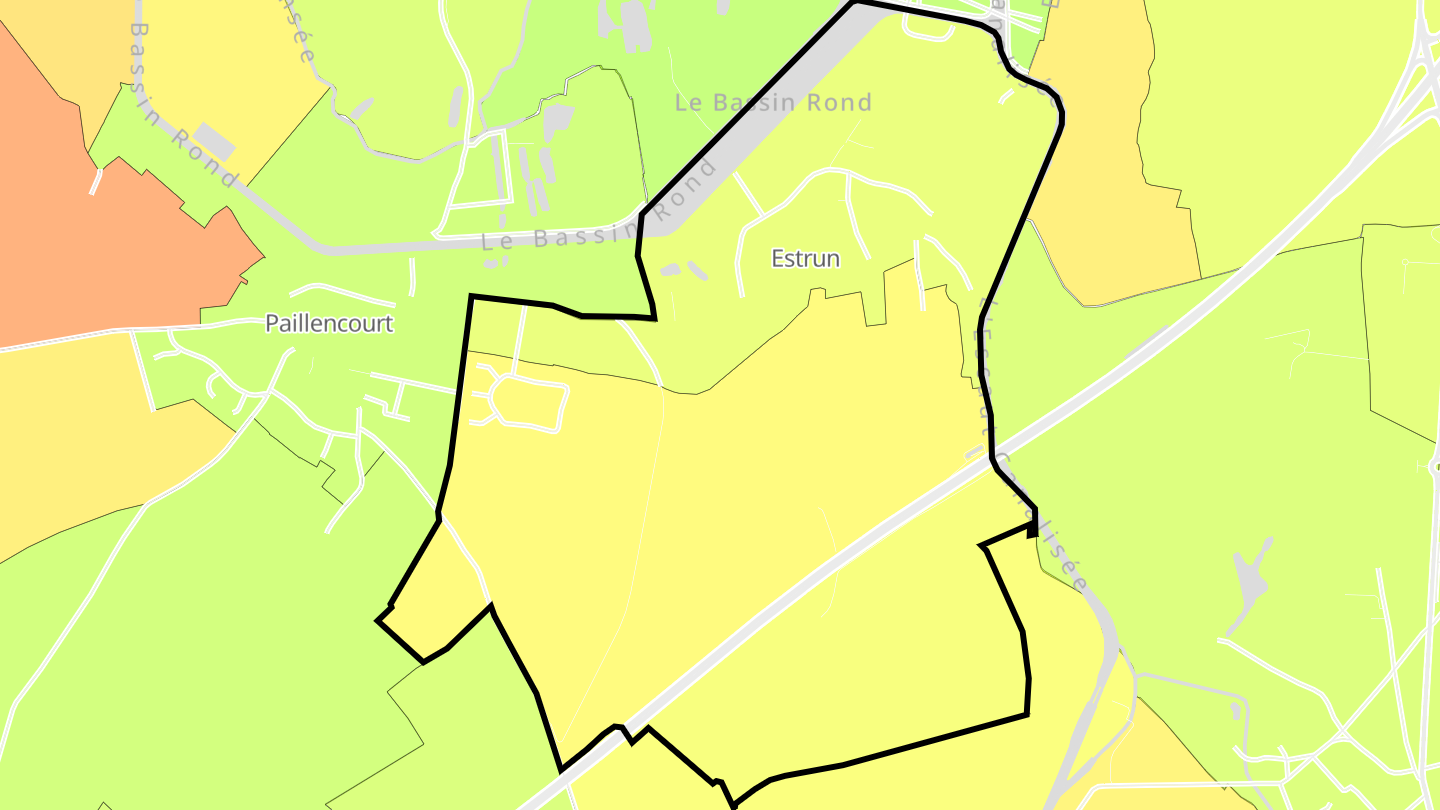 Carte des prix de l'immobilier Estrun