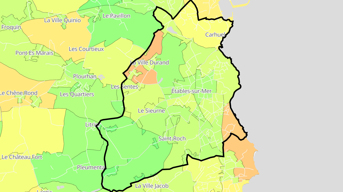 Carte des prix de l'immobilier Étables-sur-Mer