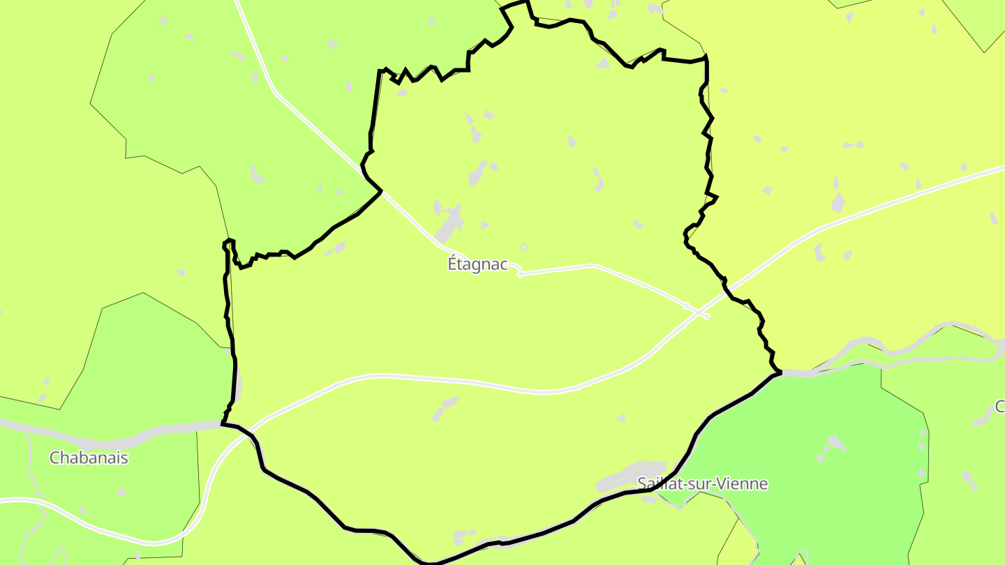 Carte des prix de l'immobilier Étagnac