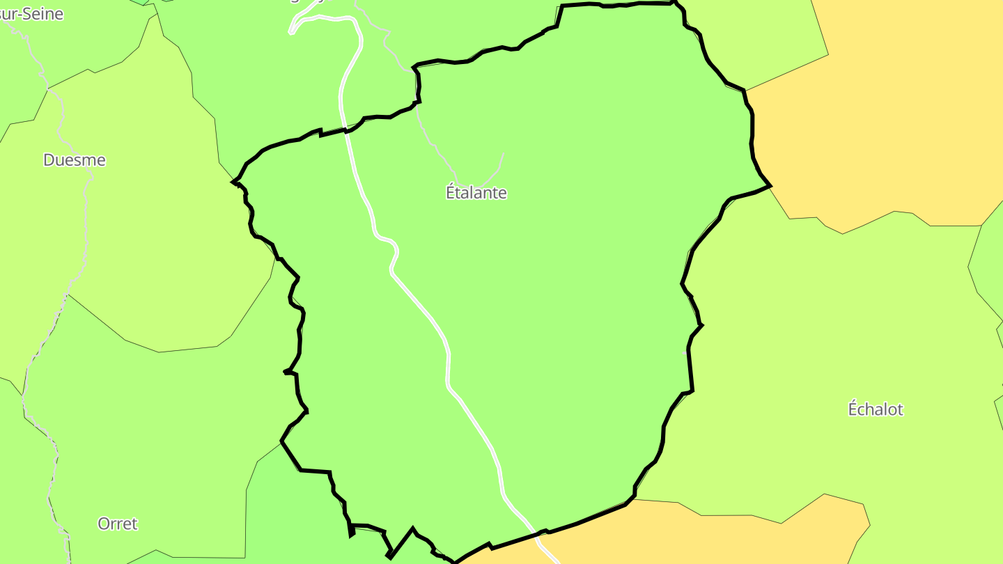 Carte des prix de l'immobilier Étalante