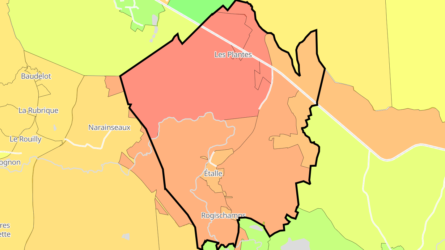 Carte des prix de l'immobilier Étalle