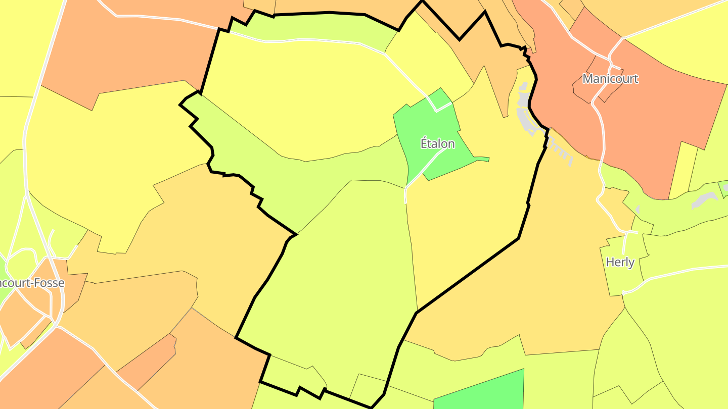 Carte des prix de l'immobilier Étalon