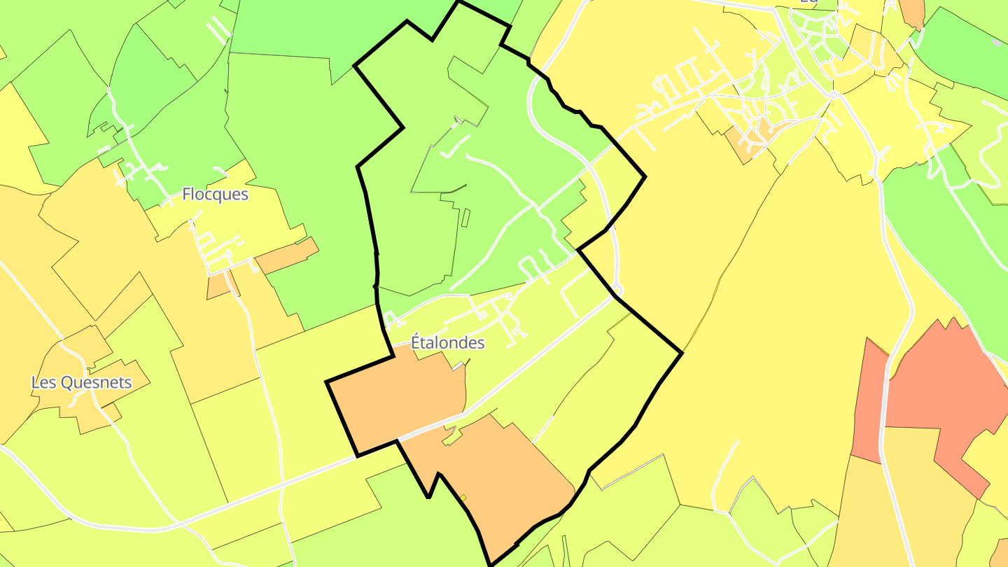 Carte des prix de l'immobilier Étalondes