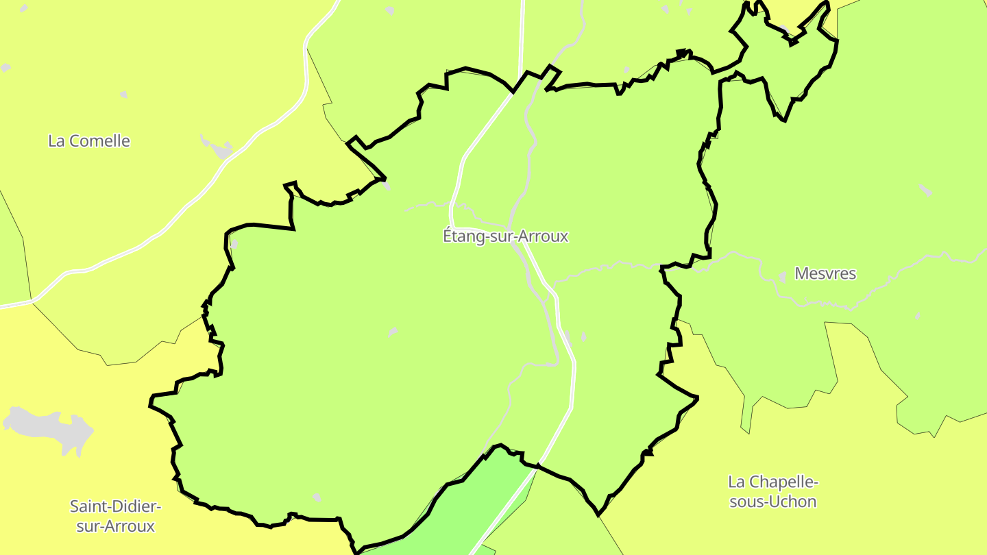 Carte des prix de l'immobilier Étang-sur-Arroux