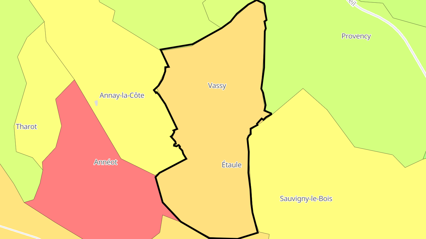 Carte des prix de l'immobilier Étaule
