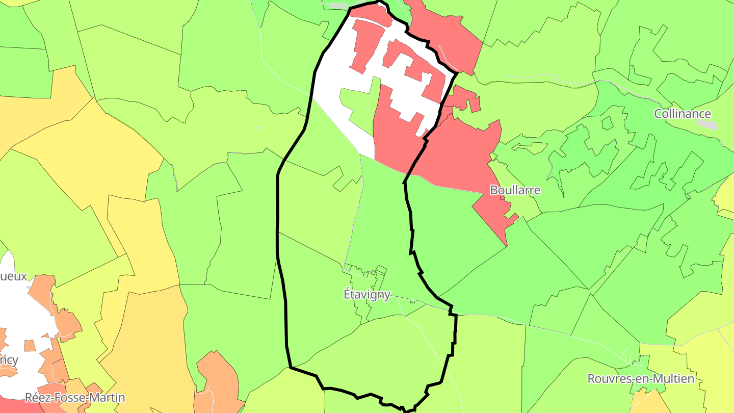 Carte des prix de l'immobilier Étavigny