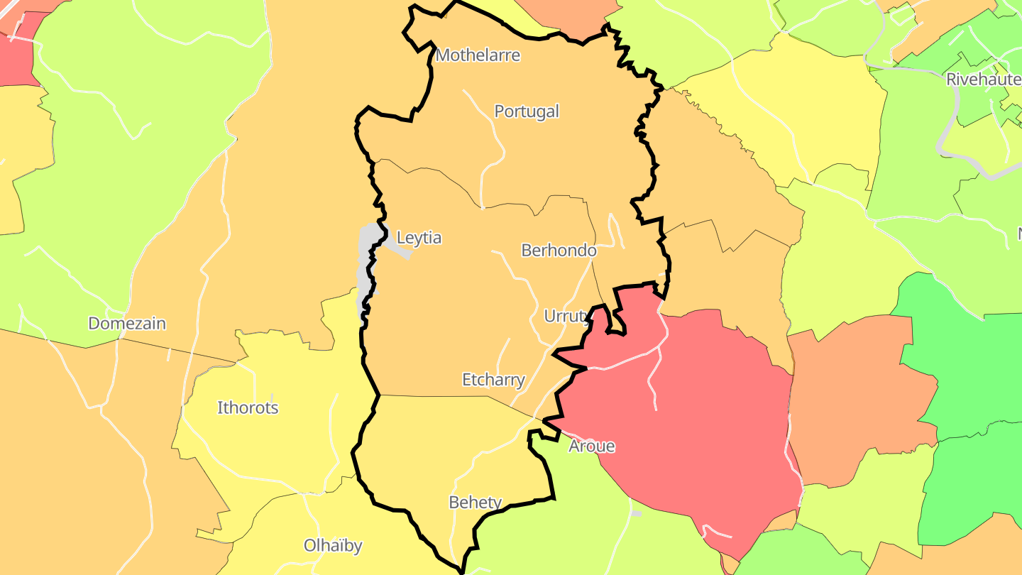 Carte des prix de l'immobilier Etcharry