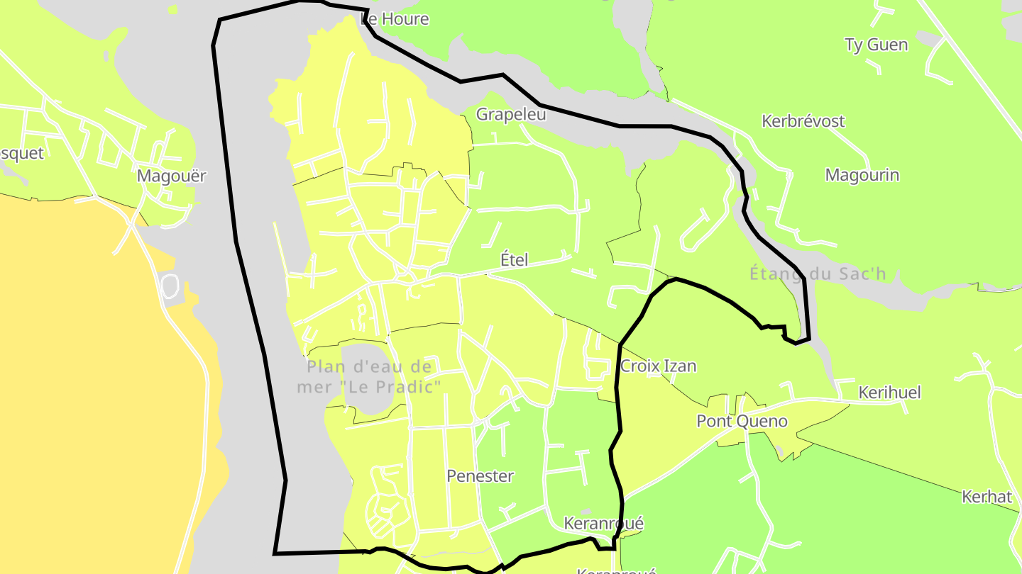 Carte des prix de l'immobilier Étel