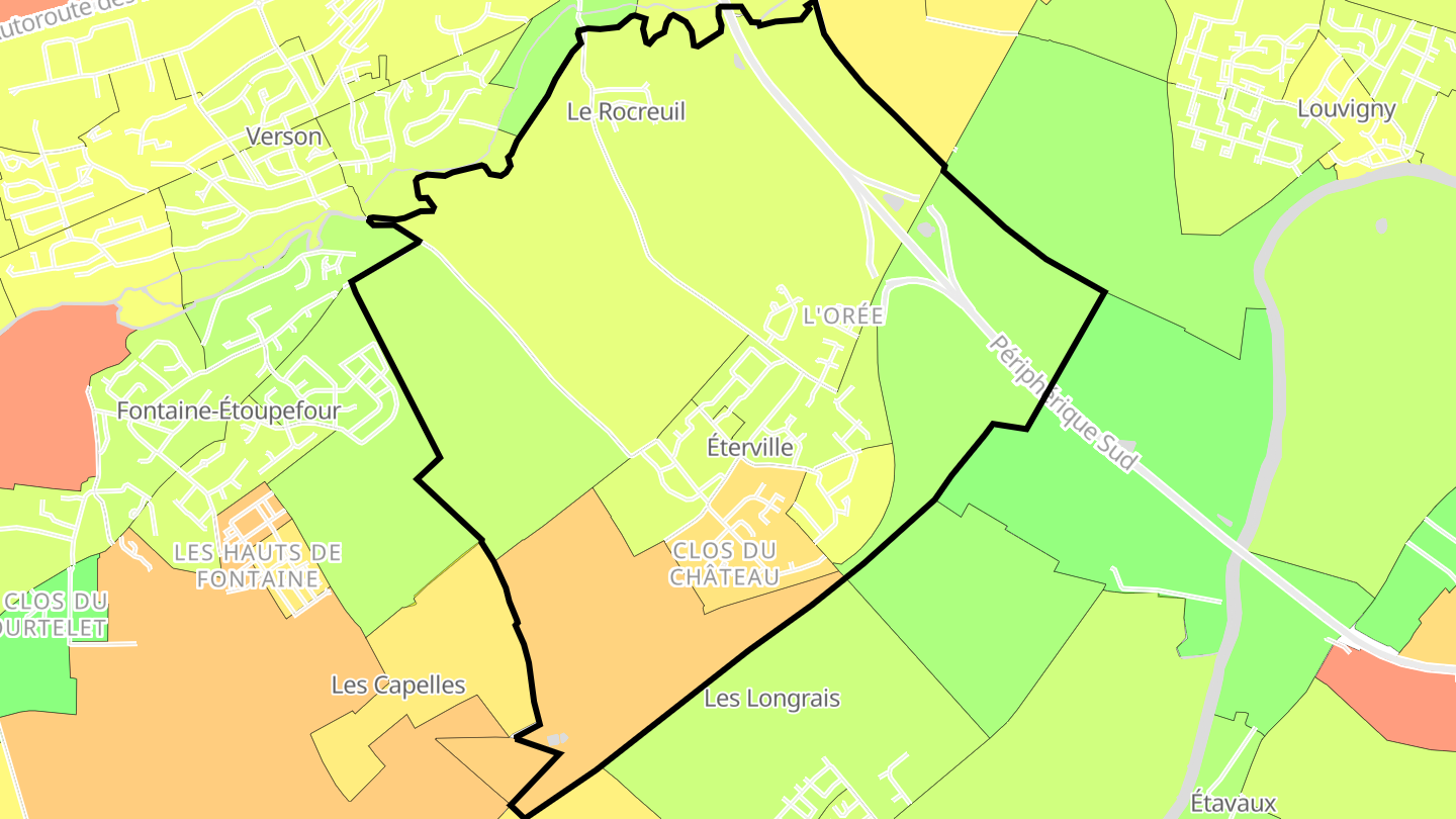 Carte des prix de l'immobilier Éterville