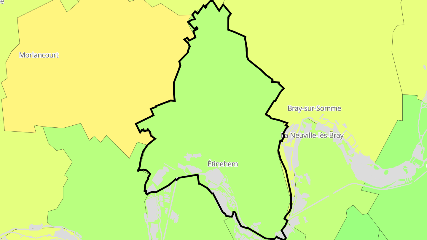 Carte des prix de l'immobilier Étinehem