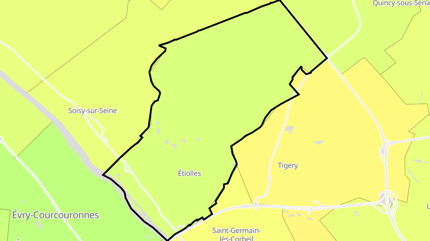 Carte des prix de l'immobilier Étiolles