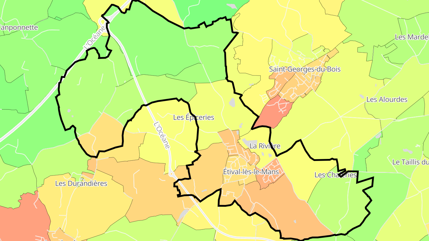 Carte des prix de l'immobilier Étival-lès-le-Mans