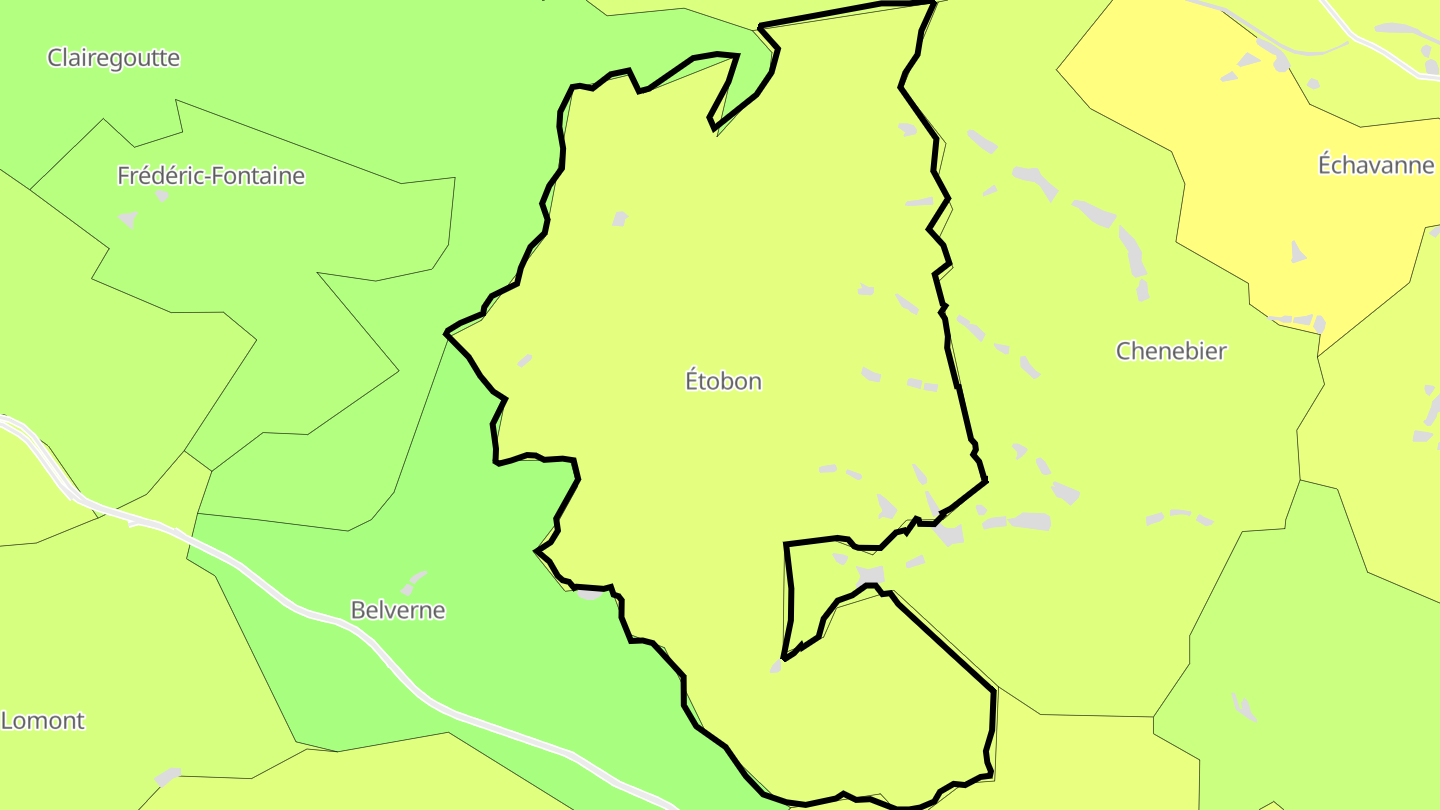 Carte des prix de l'immobilier Étobon