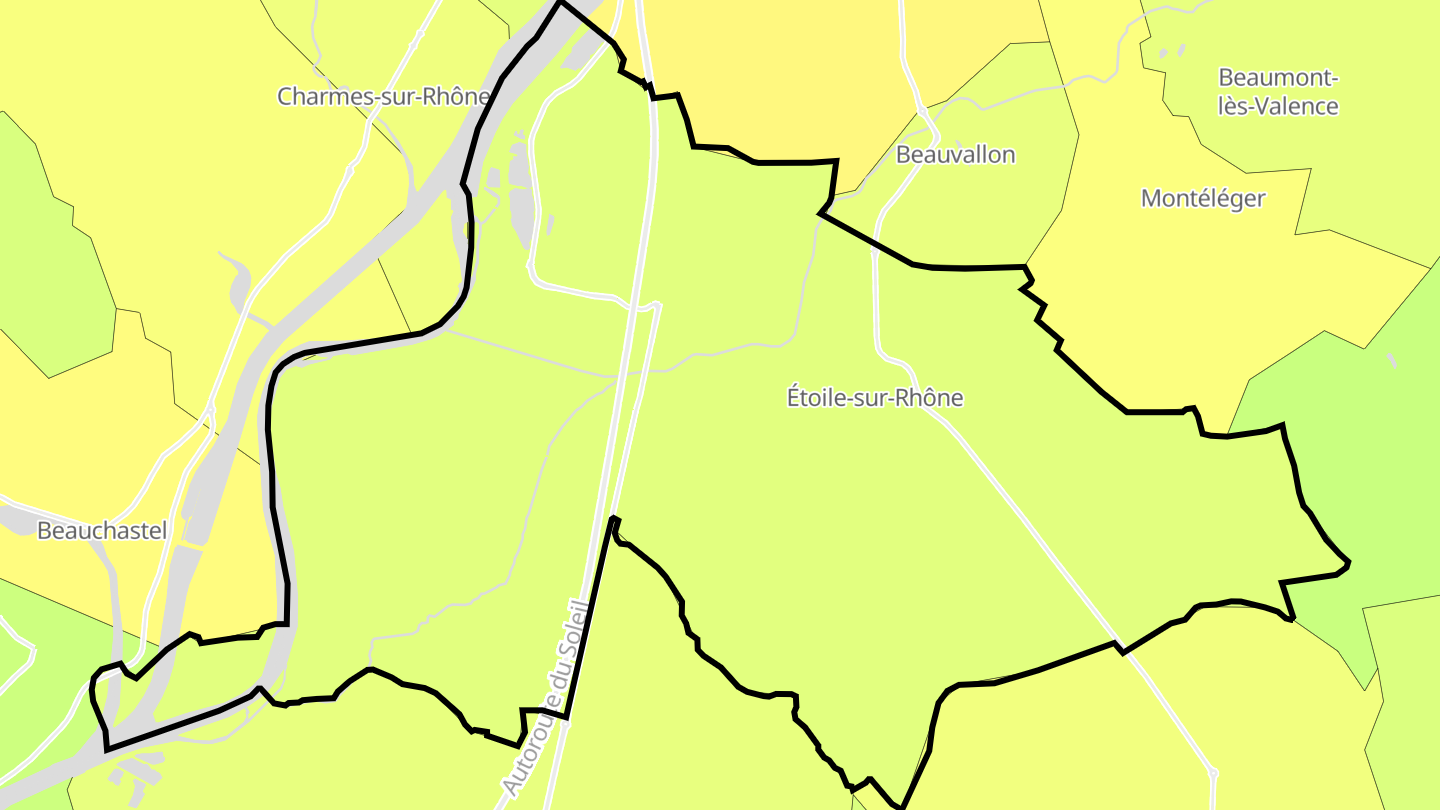 Carte des prix de l'immobilier Étoile-sur-Rhône