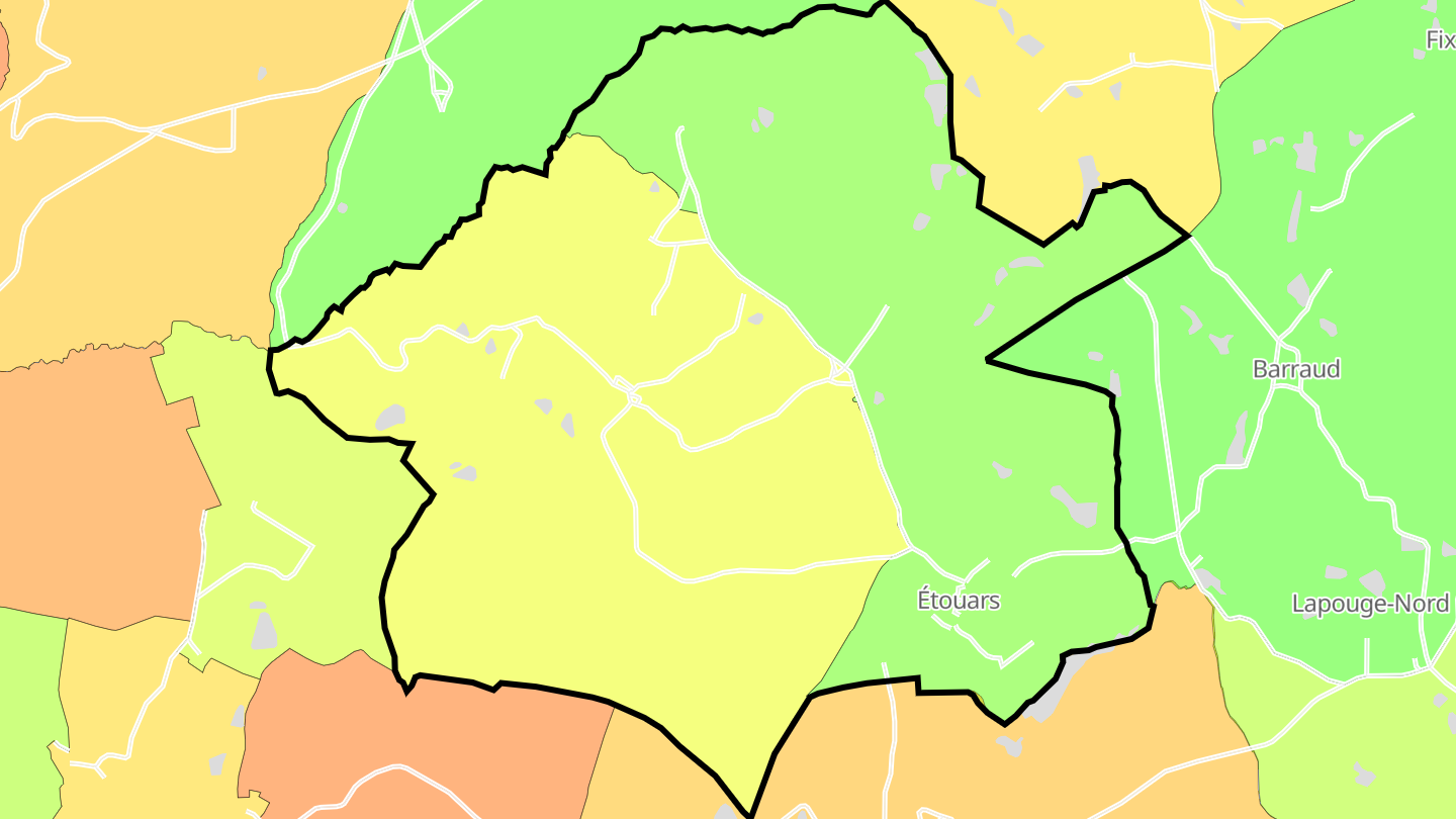 Carte des prix de l'immobilier Étouars
