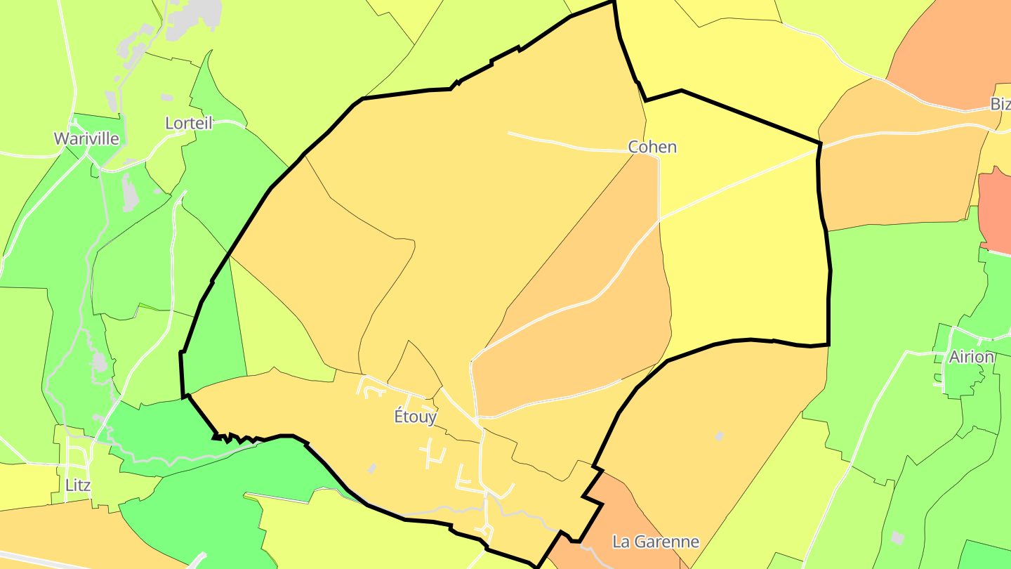 Carte des prix de l'immobilier Étouy