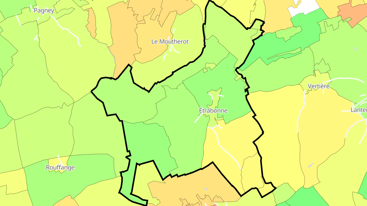 Carte des prix de l'immobilier Étrabonne