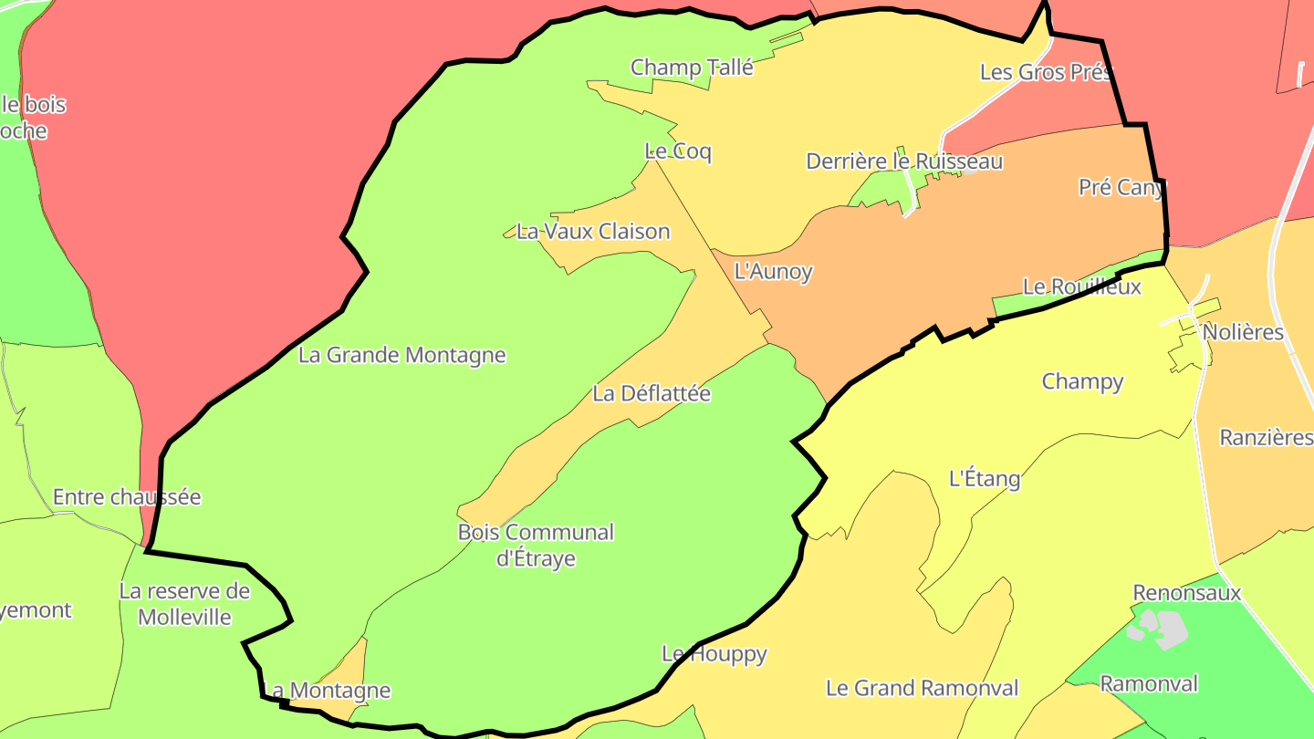 Carte des prix de l'immobilier Étraye