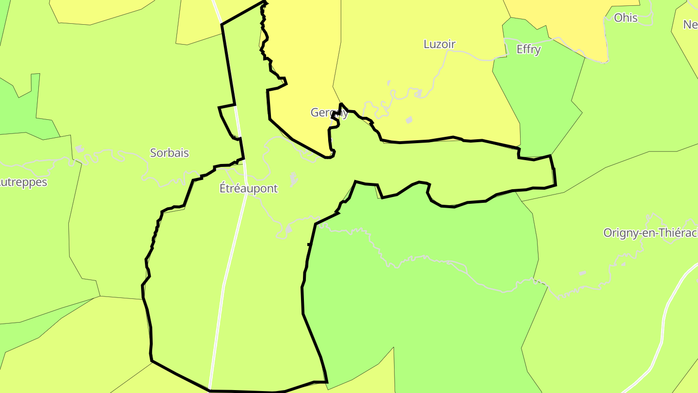 Carte des prix de l'immobilier Étréaupont