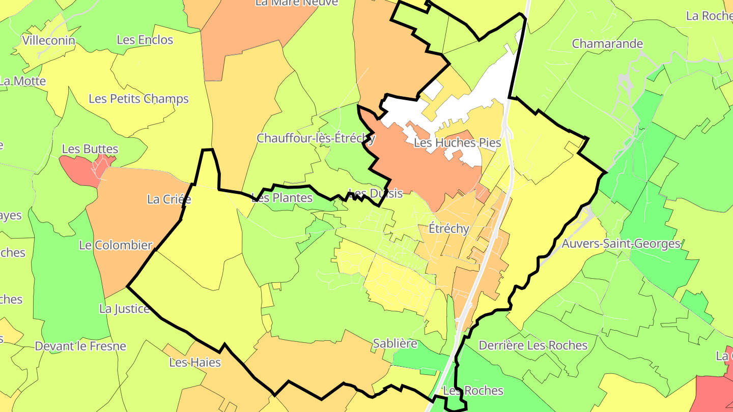 Carte des prix de l'immobilier Étréchy
