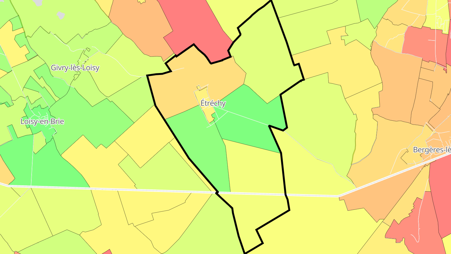 Carte des prix de l'immobilier Étréchy