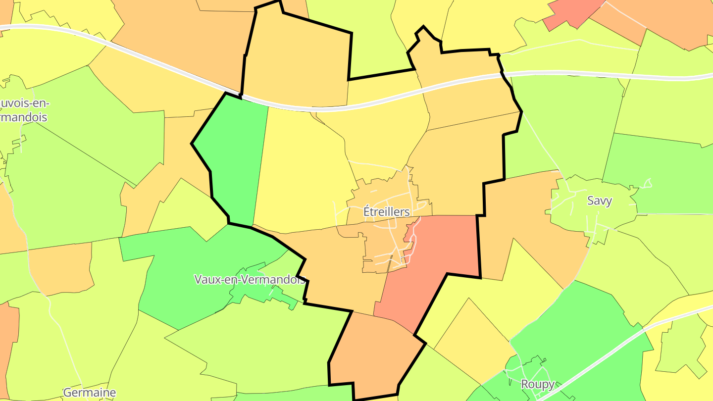 Carte des prix de l'immobilier Étreillers