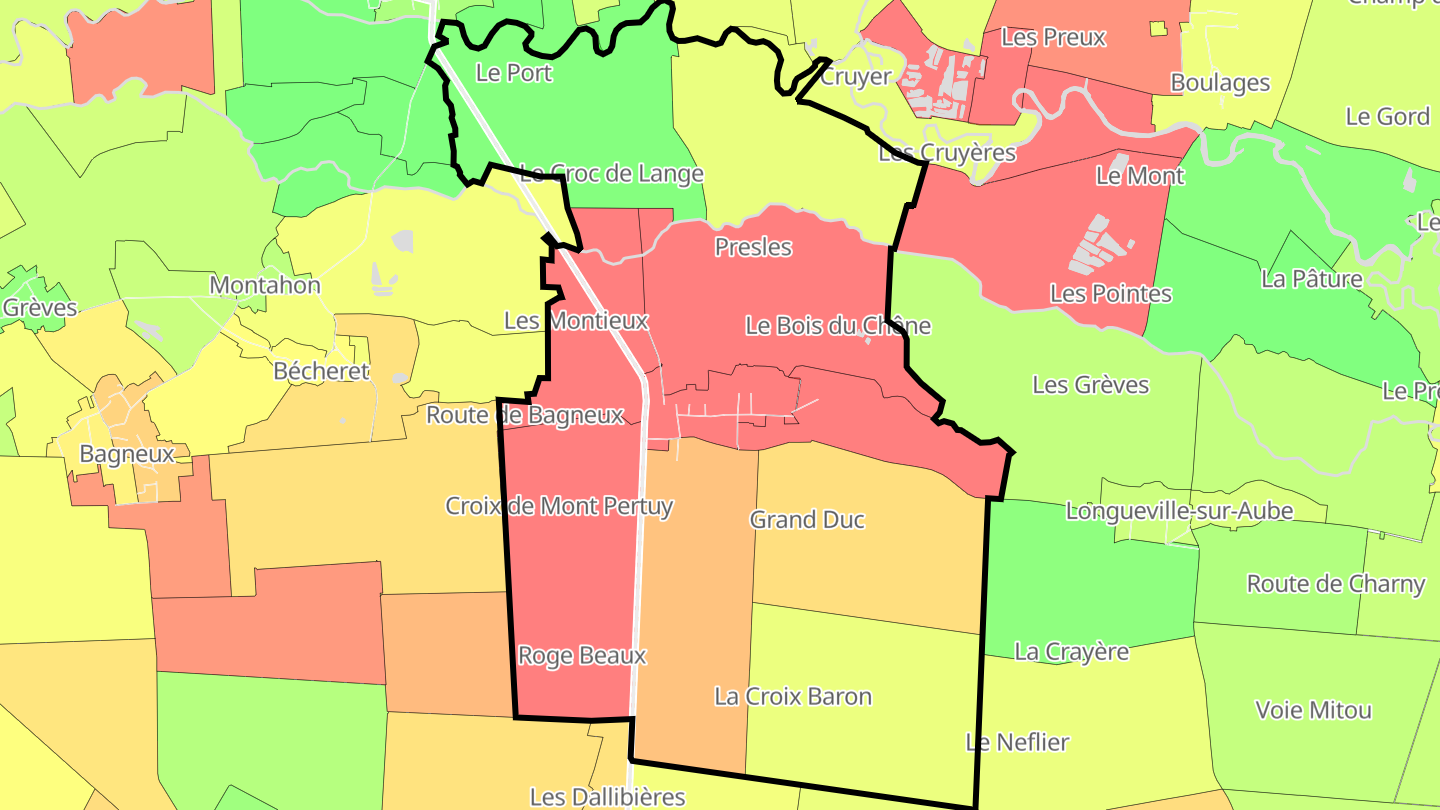 Carte des prix de l'immobilier Étrelles-sur-Aube
