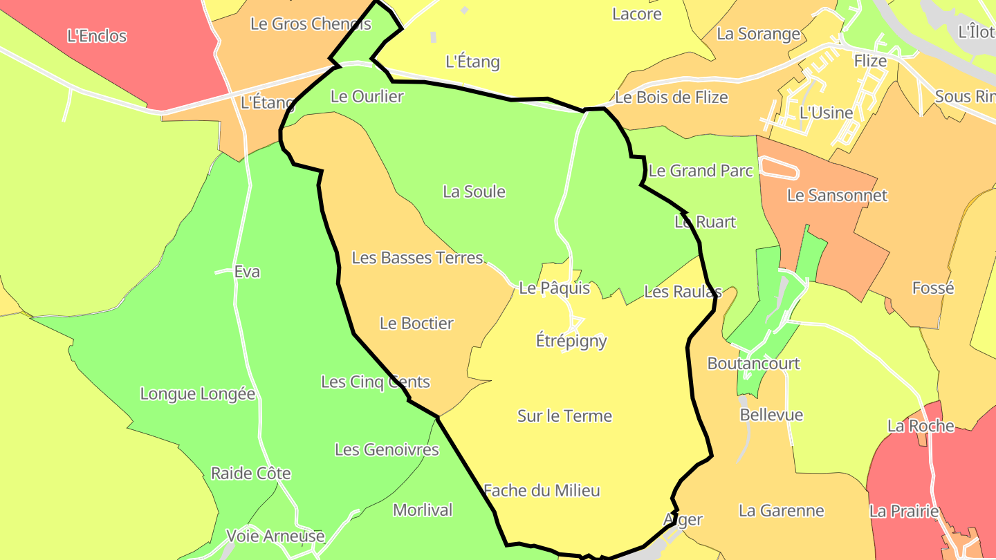 Carte des prix de l'immobilier Étrépigny