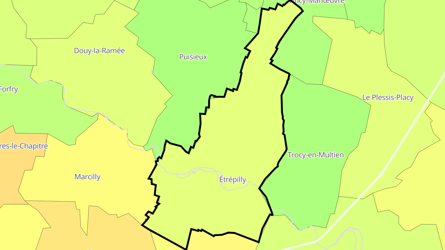 Carte des prix de l'immobilier Étrépilly