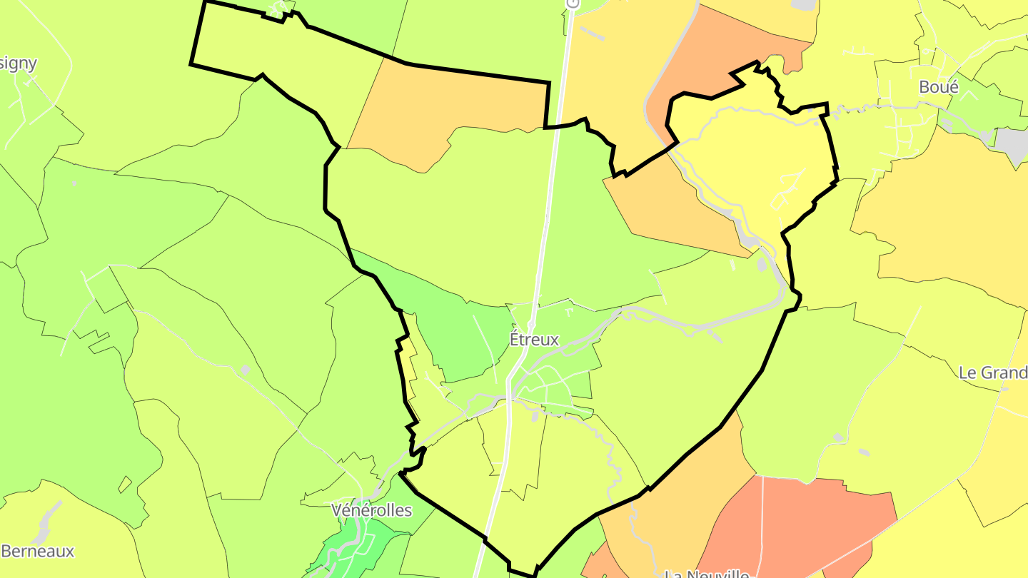 Carte des prix de l'immobilier Étreux
