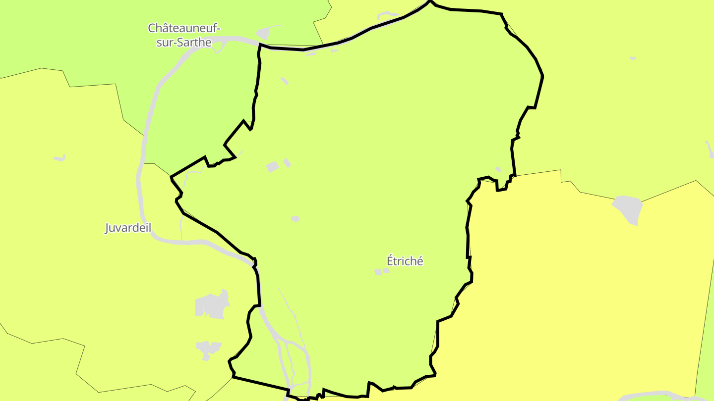 Carte des prix de l'immobilier Étriché