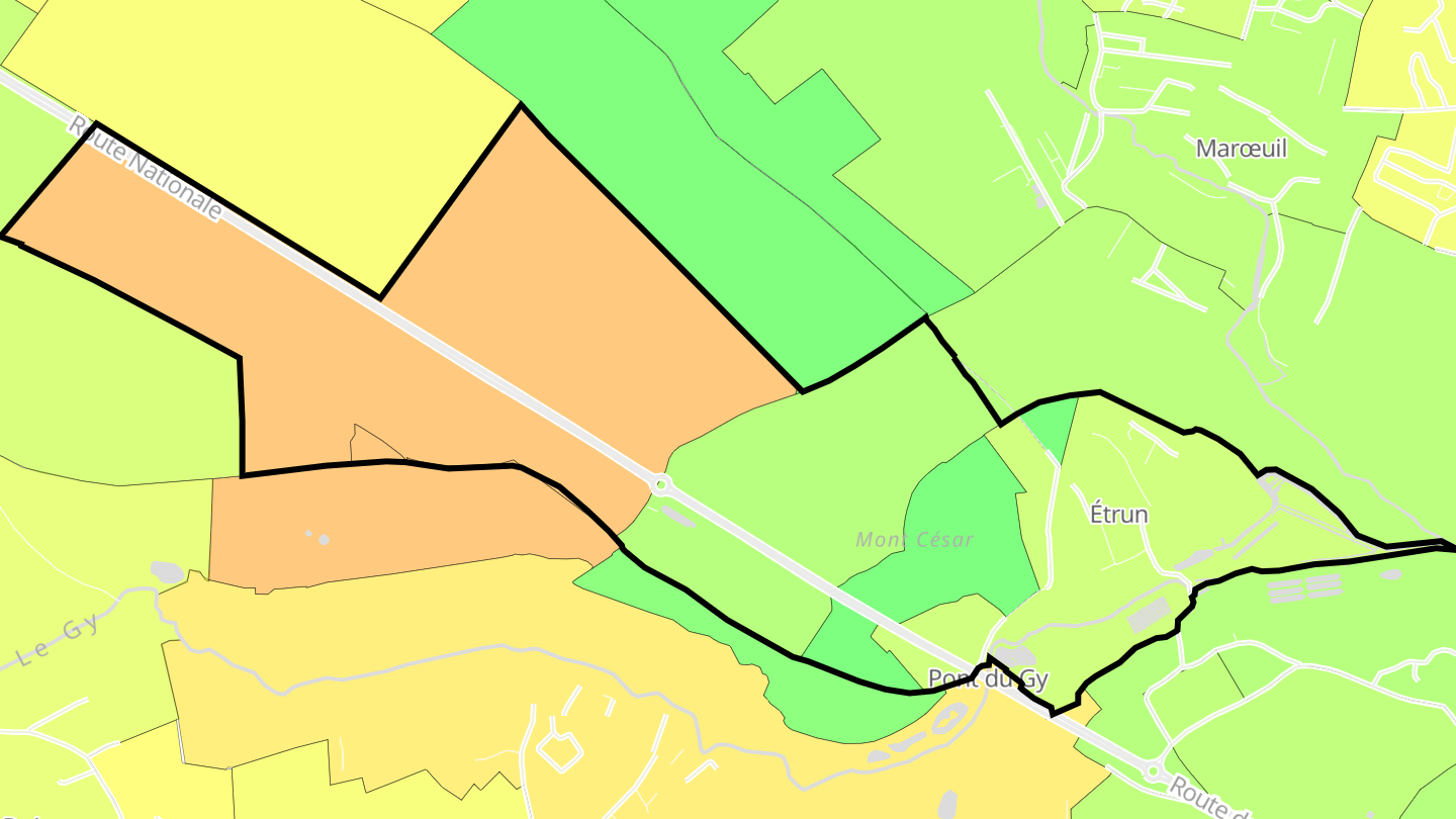 Carte des prix de l'immobilier Étrun
