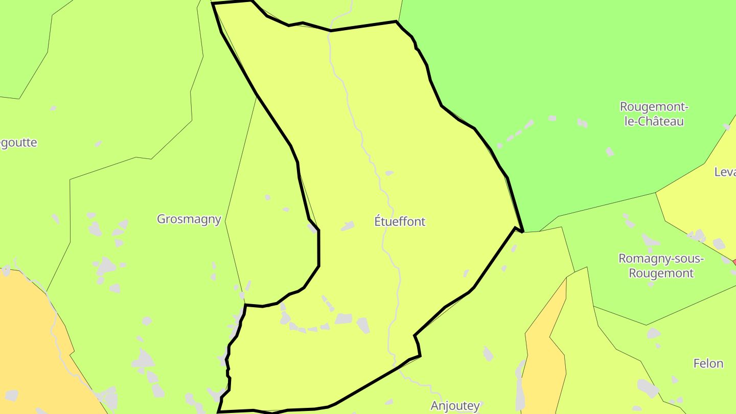 Carte des prix de l'immobilier Étueffont