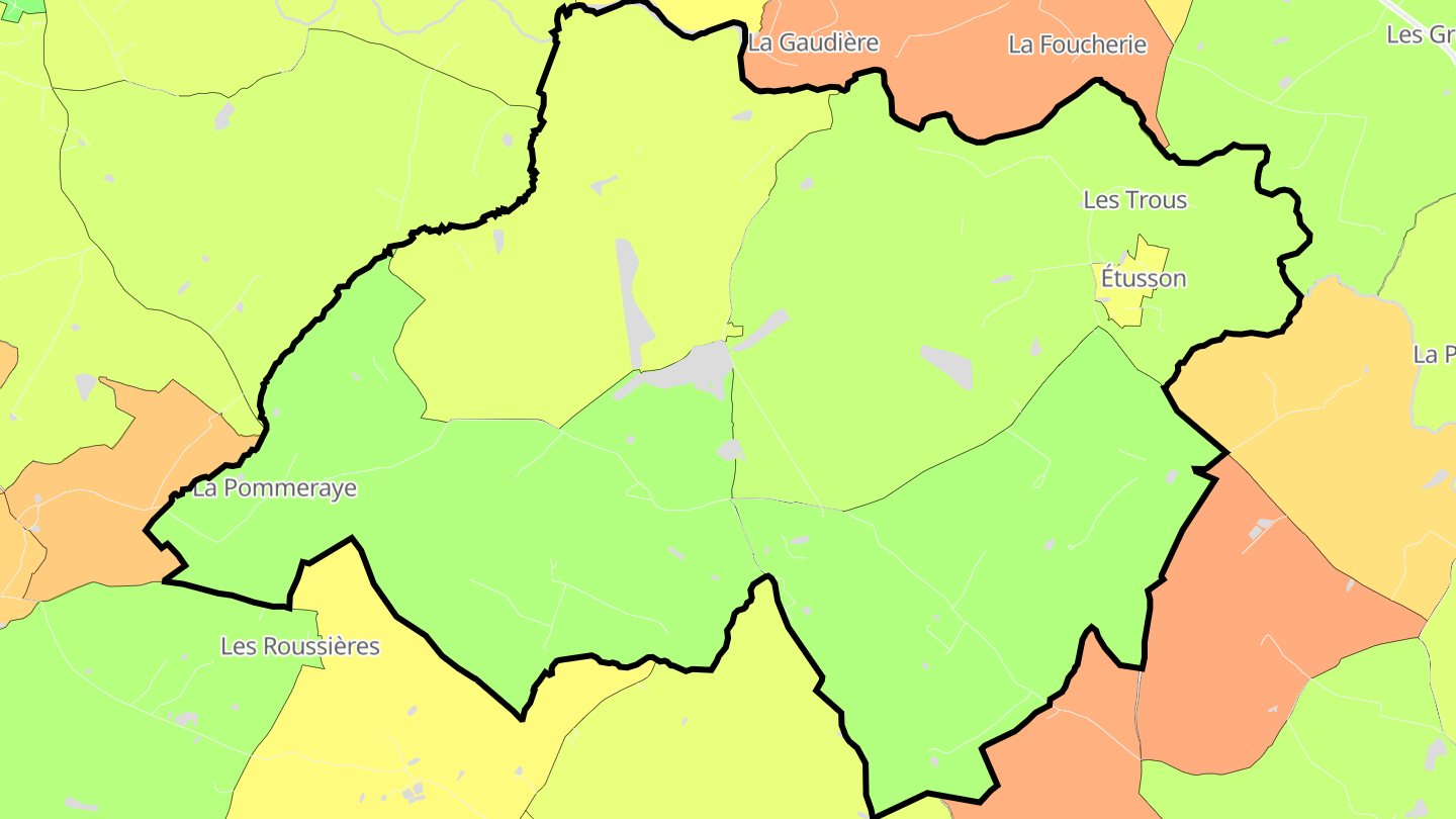 Carte des prix de l'immobilier Étusson