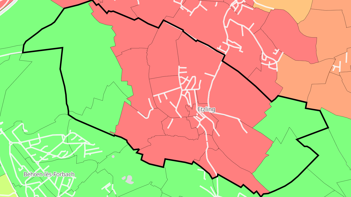 Carte des prix de l'immobilier Etzling