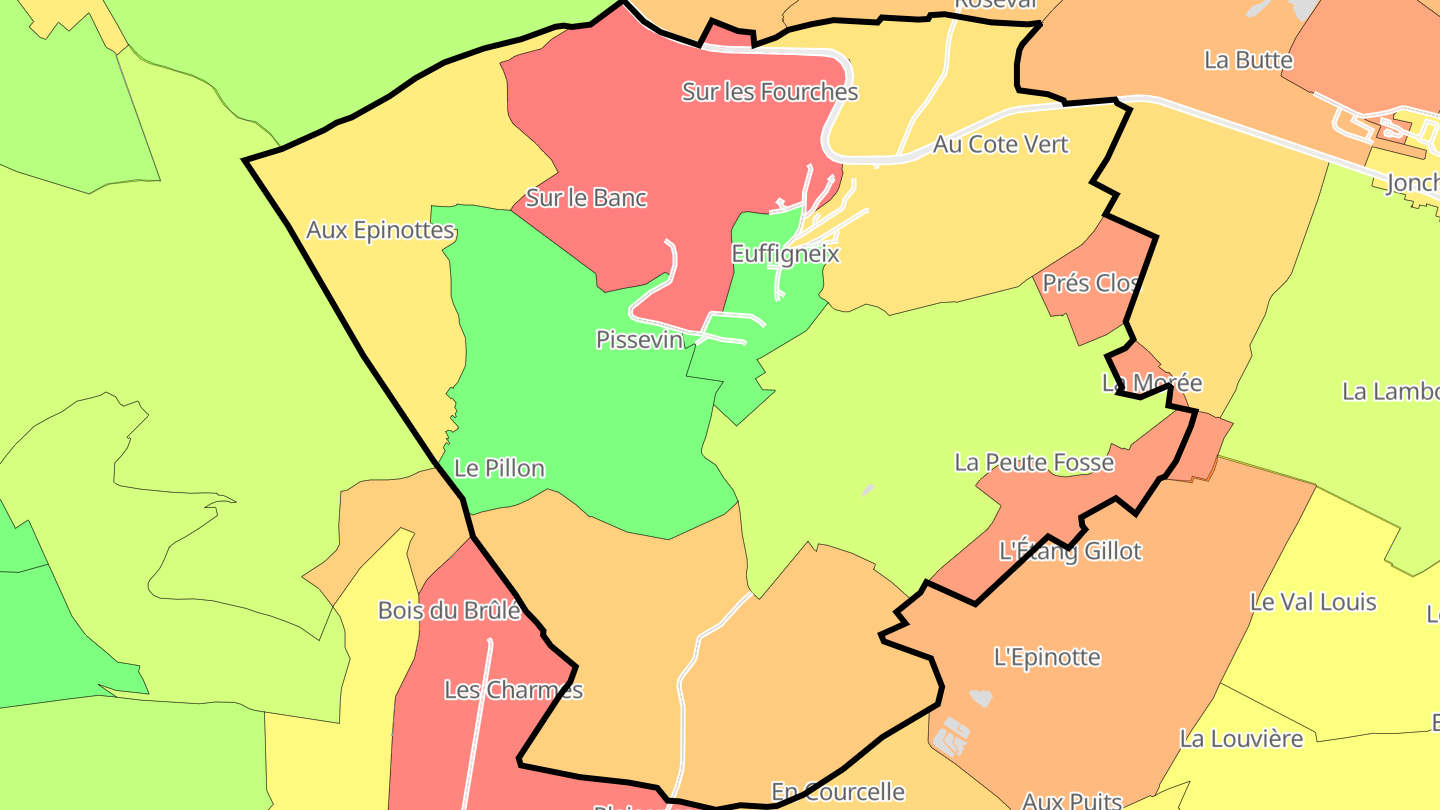 Carte des prix de l'immobilier Euffigneix