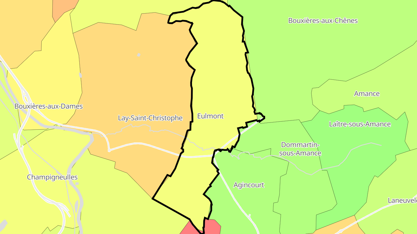 Carte des prix de l'immobilier Eulmont