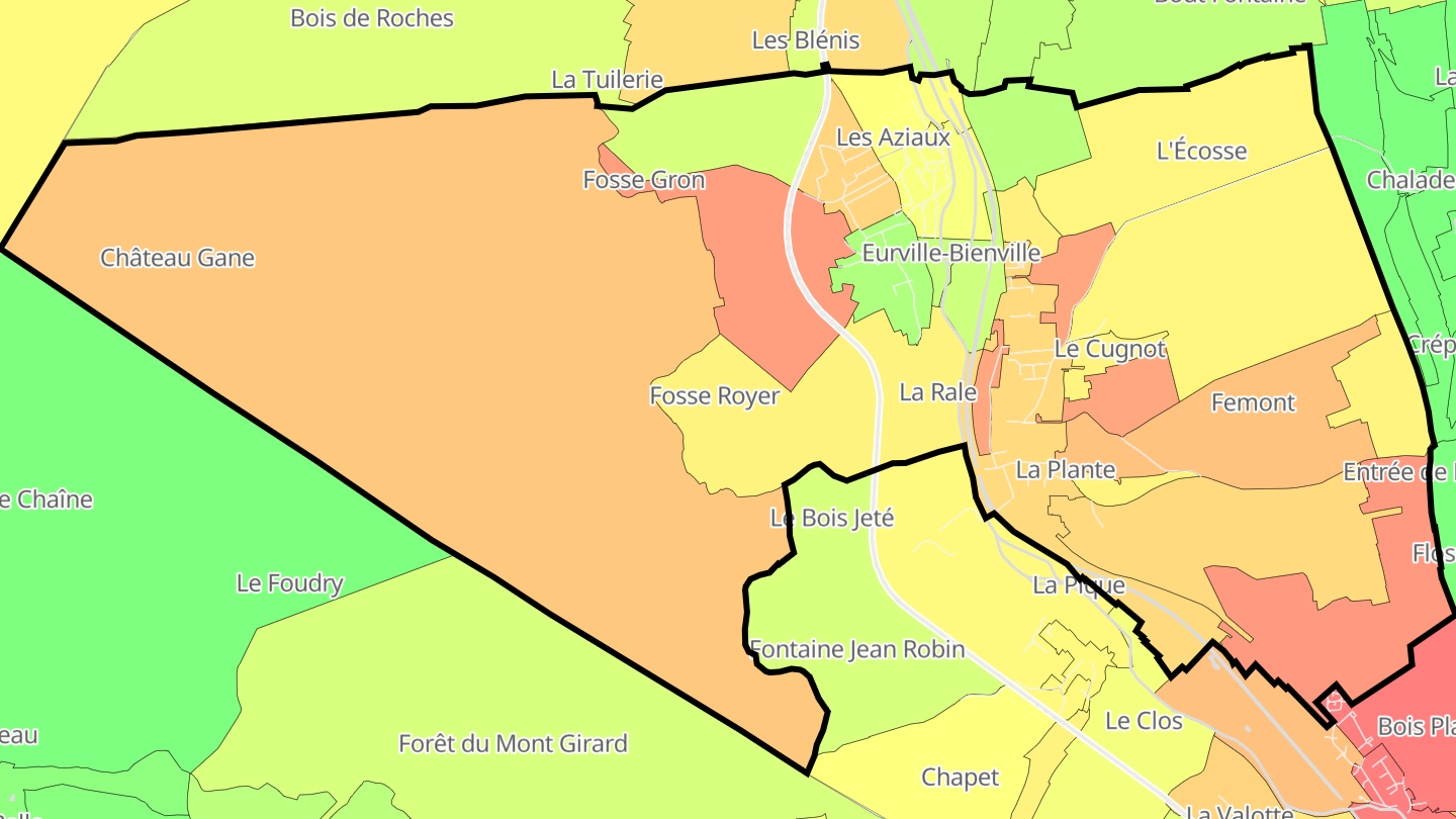 Carte des prix de l'immobilier Eurville-Bienville