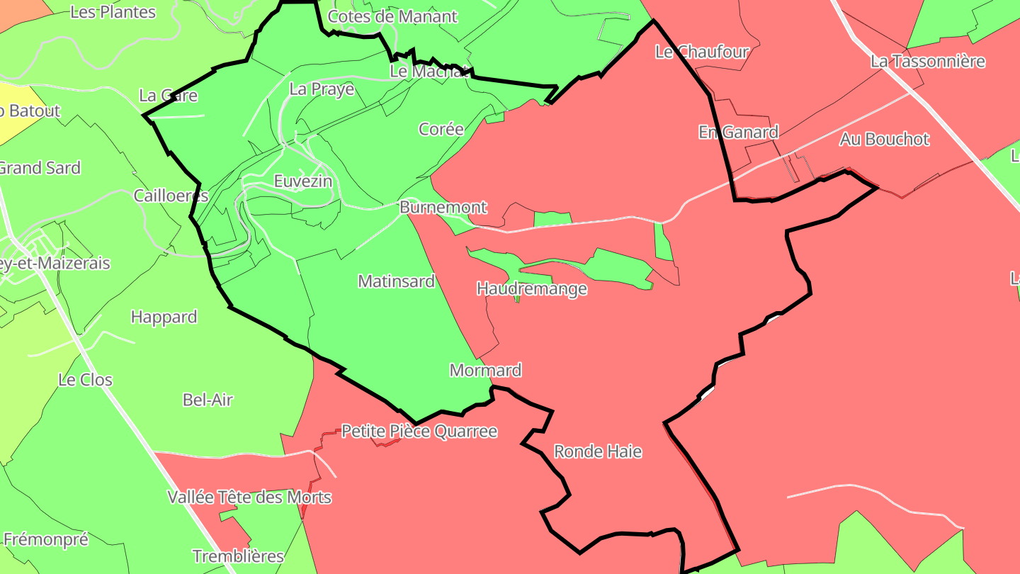 Carte des prix de l'immobilier Euvezin
