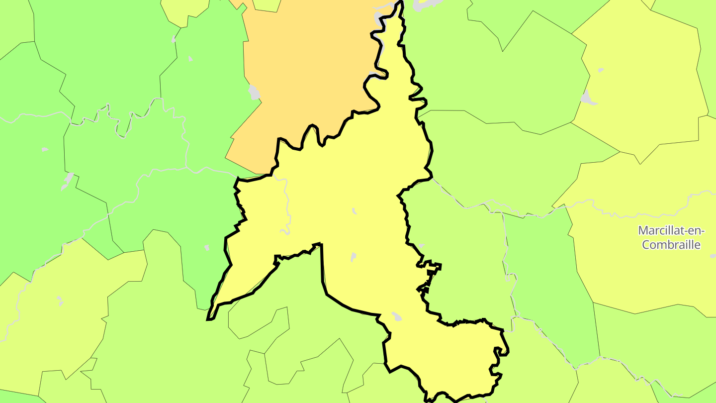 Carte des prix de l'immobilier Évaux-les-Bains