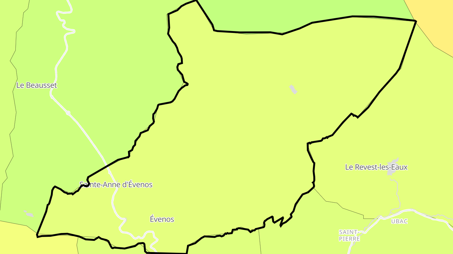 Carte des prix de l'immobilier Évenos