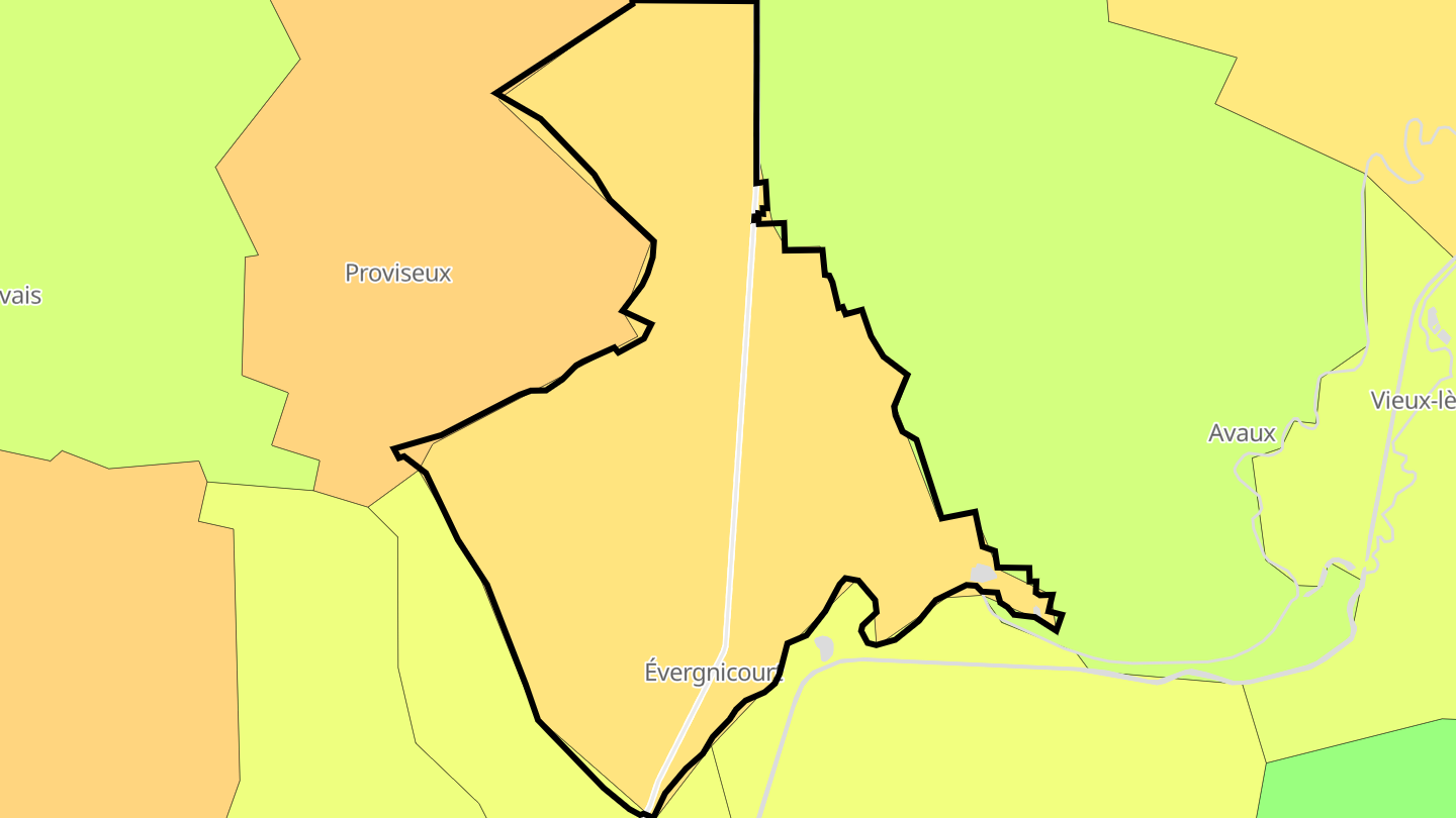 Carte des prix de l'immobilier Évergnicourt