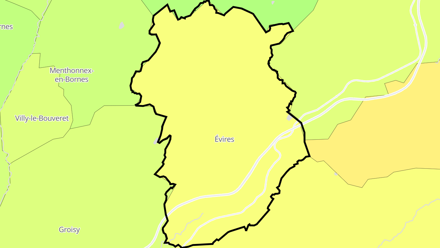 Carte des prix de l'immobilier Évires