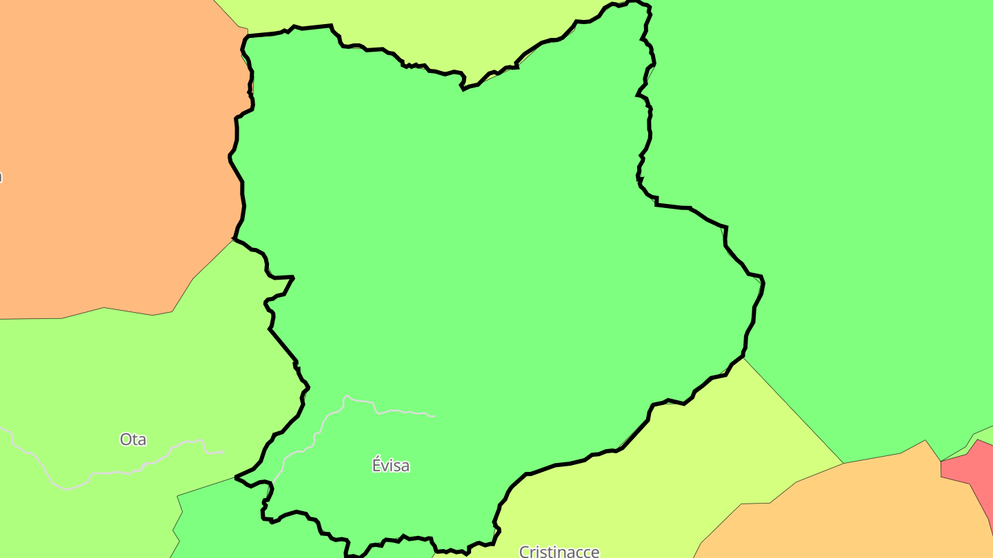 Carte des prix de l'immobilier Évisa