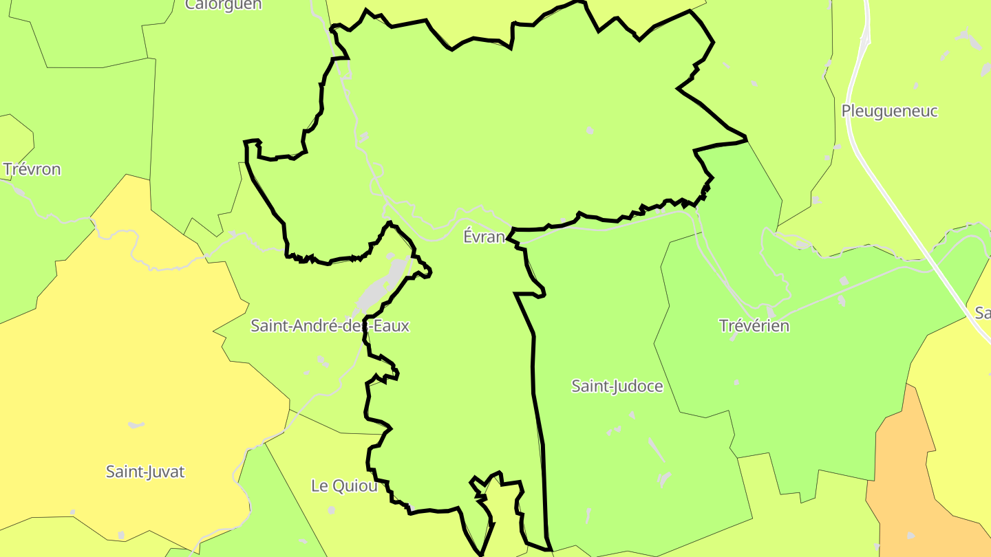 Carte des prix de l'immobilier Évran