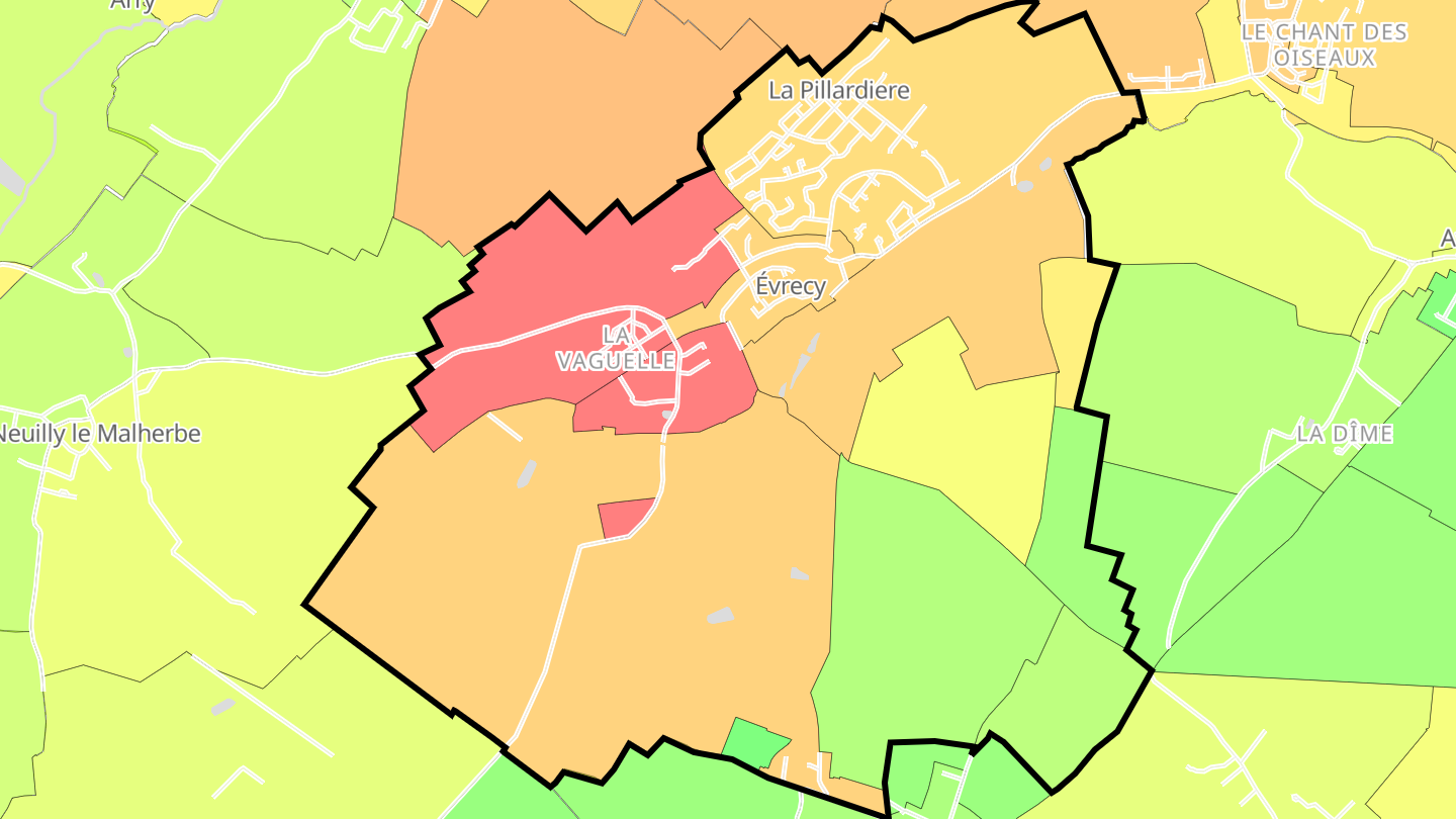 Carte des prix de l'immobilier Évrecy