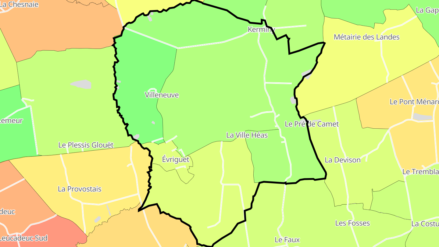 Carte des prix de l'immobilier Évriguet