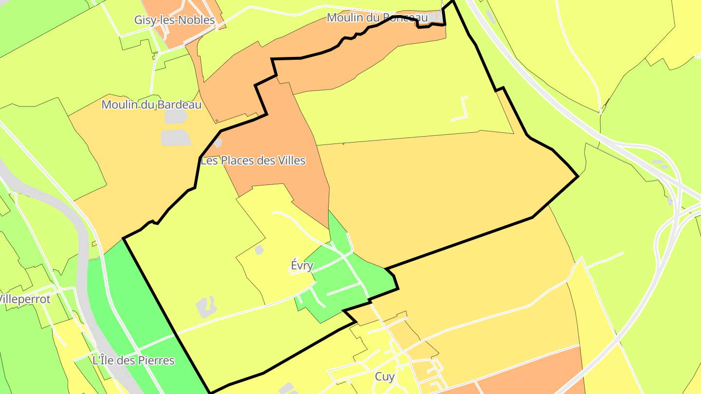 Carte des prix de l'immobilier Évry