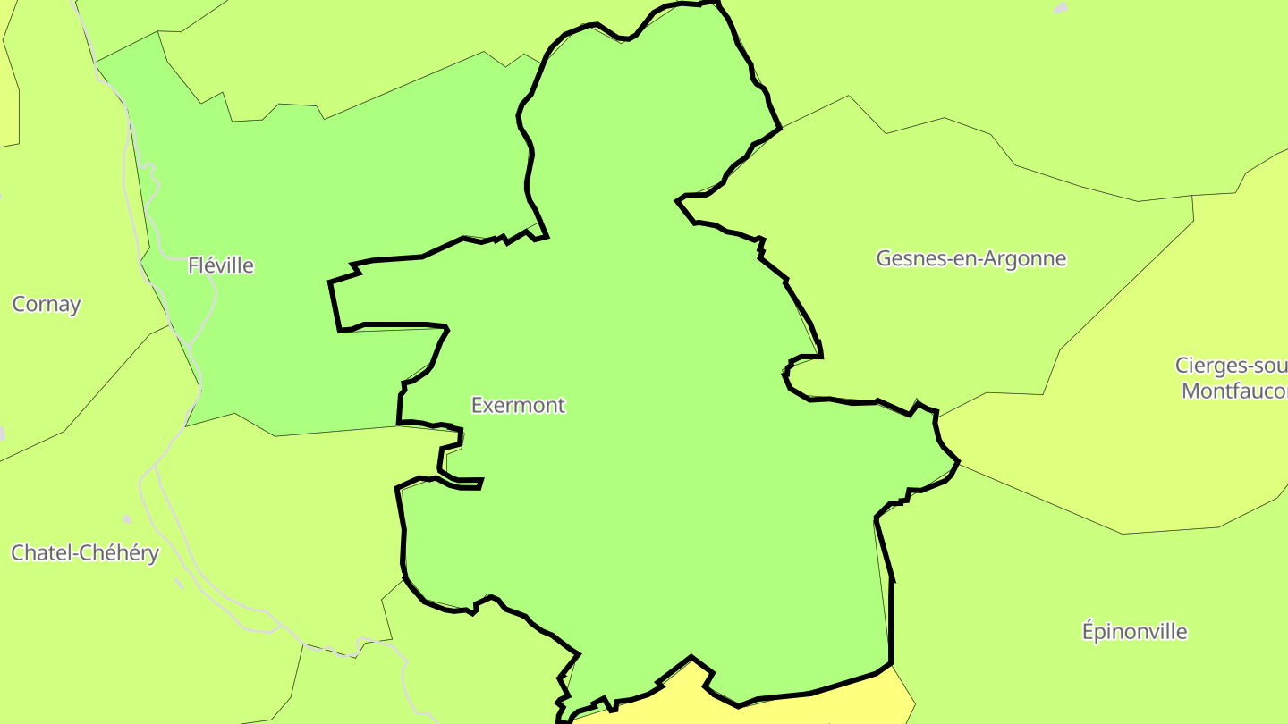 Carte des prix de l'immobilier Exermont